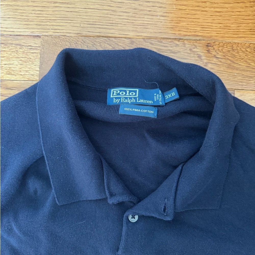 Polo by Ralph Lauren Men's Dark Blue Polo Pima Cotton Sweater 3XB - Picture 5 of 5
